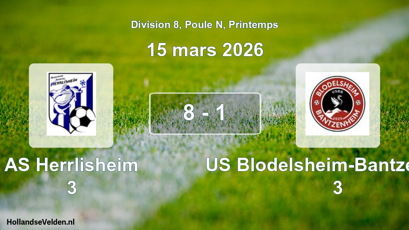 Gespeelde wedstrijd: AS Herrlisheim 3 - US Blodelsheim-Bantzenheim 3 8 - 1 (15 maart 2026)