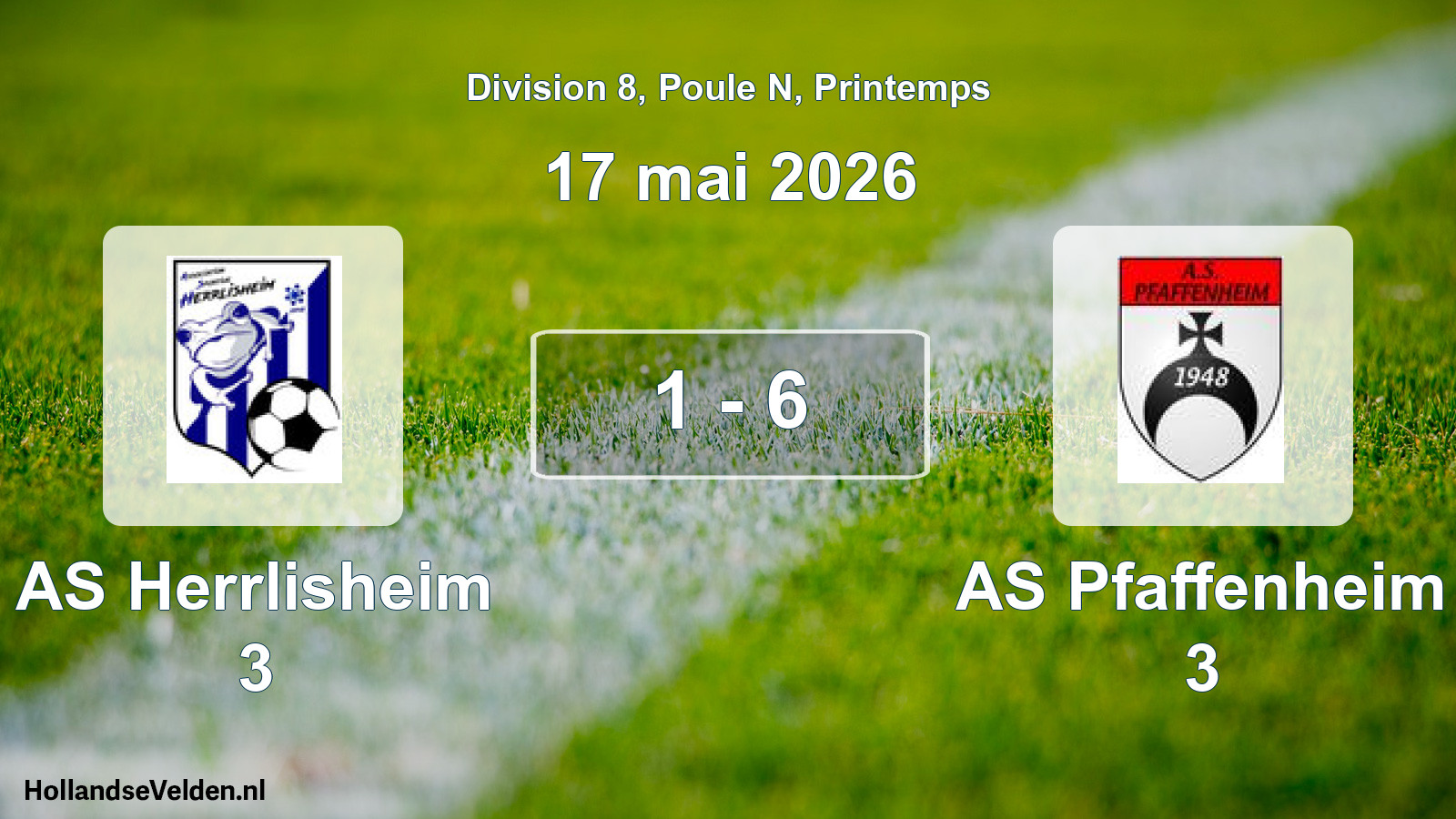 Gespeelde wedstrijd: AS Herrlisheim 3 - AS Pfaffenheim 3 1 - 6 (17 mei 2026)