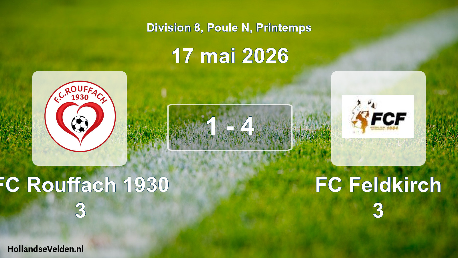 Gespeelde wedstrijd: FC Rouffach 1930 3 - FC Feldkirch 3 1 - 4 (17 mei 2026)