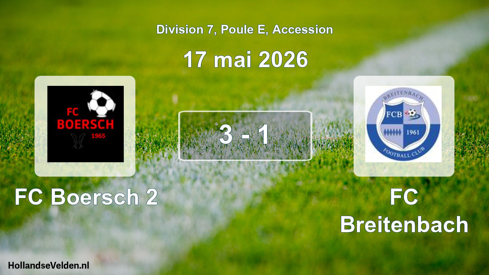 Gespeelde wedstrijd: FC Boersch 2 - FC Breitenbach 3 - 1 (17 mei 2026)