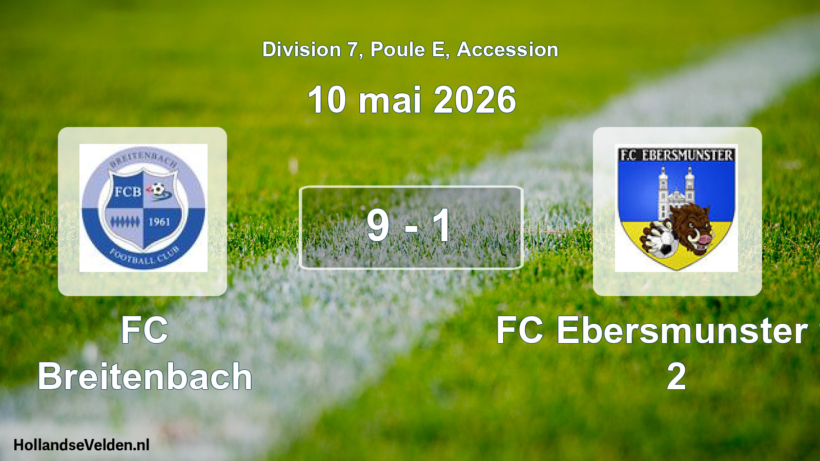 Gespeelde wedstrijd: FC Breitenbach - FC Ebersmunster 93 2 9 - 1 (10 mei 2026)
