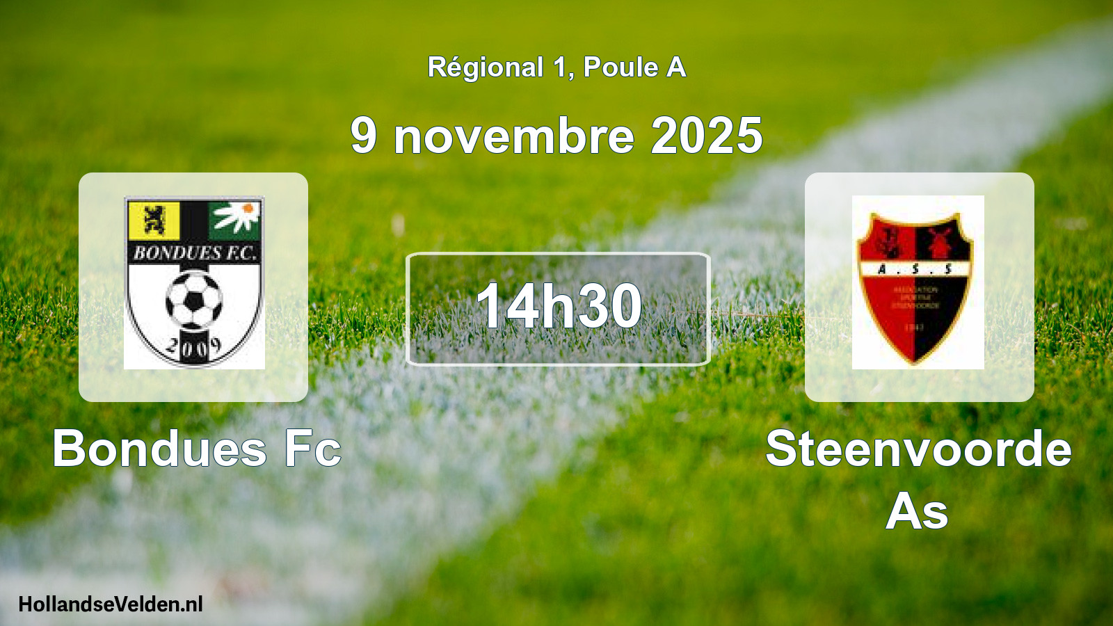 Geplande wedstrijd: Bondues Fc - Steenvoorde As (9 novembre 2025)