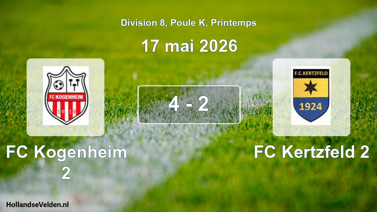 Gespeelde wedstrijd: FC Kogenheim 2 - FC Kertzfeld 2 4 - 2 (17 mei 2026)