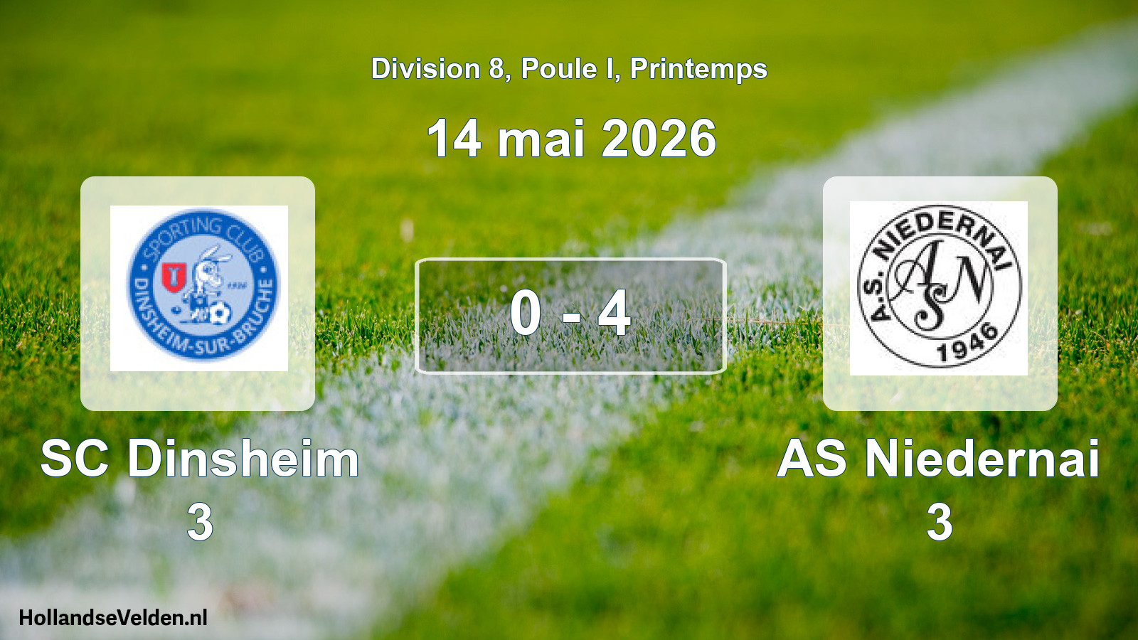 Gespeelde wedstrijd: SC Dinsheim 3 - AS Niedernai 3 0 - 4 (14 mei 2026)