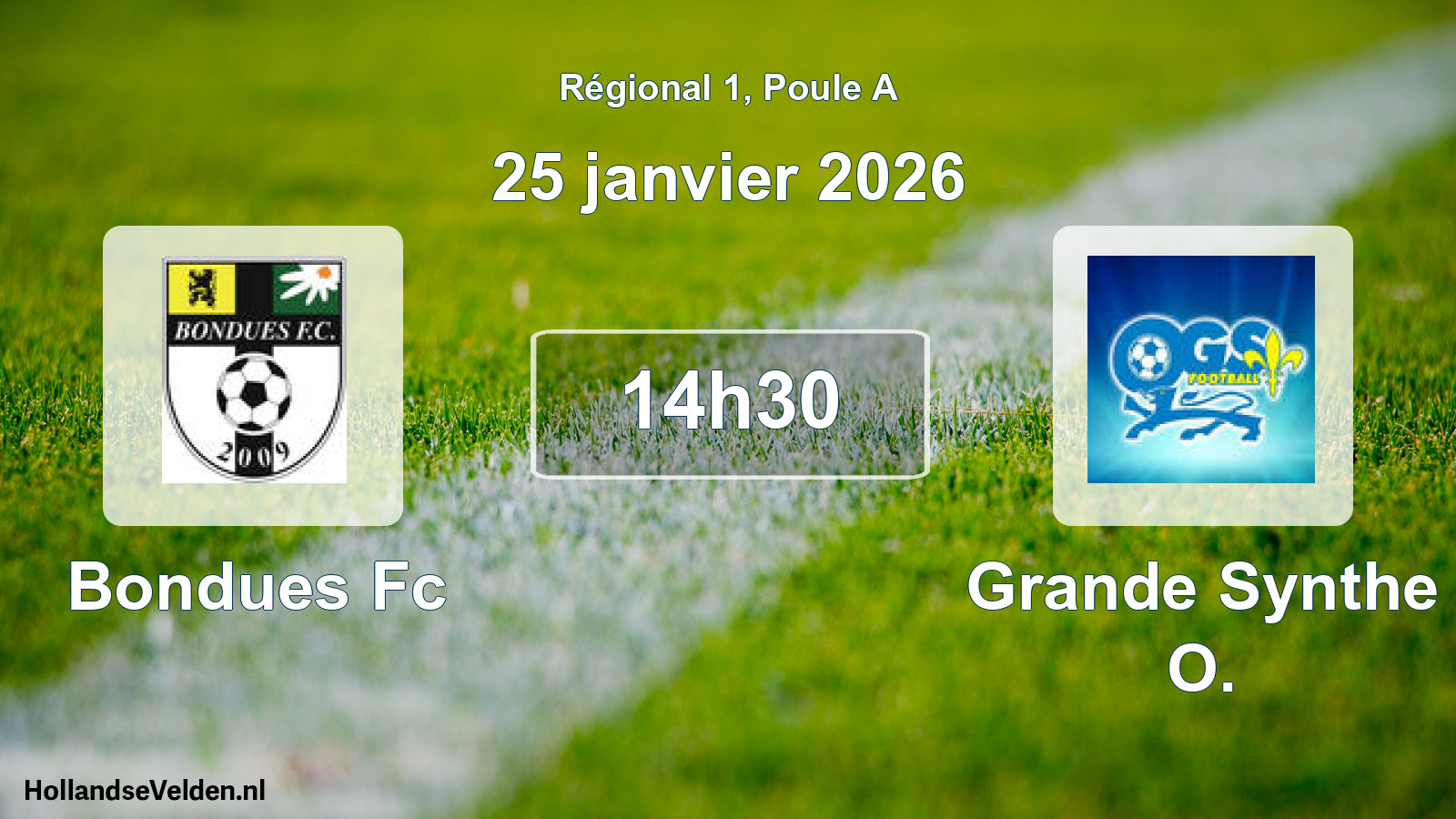 Scheduled Match: Bondues Fc - Grande Synthe O. (25 January 2026)