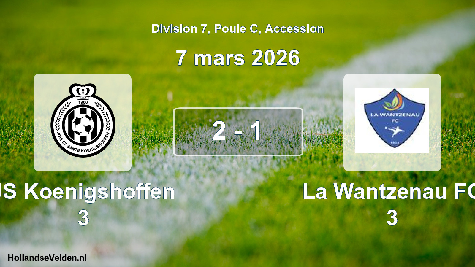 Gespeelde wedstrijd: JS Koenigshoffen 3 - La Wantzenau FC 3 2 - 1 (7 maart 2026)