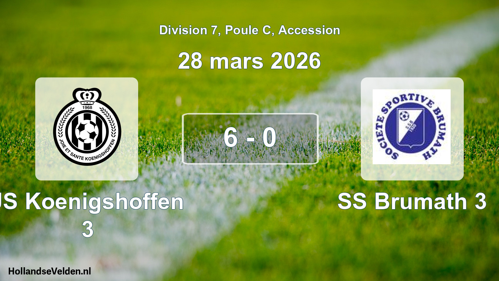 Gespeelde wedstrijd: JS Koenigshoffen 3 - SS Brumath 3 6 - 0 (28 maart 2026)