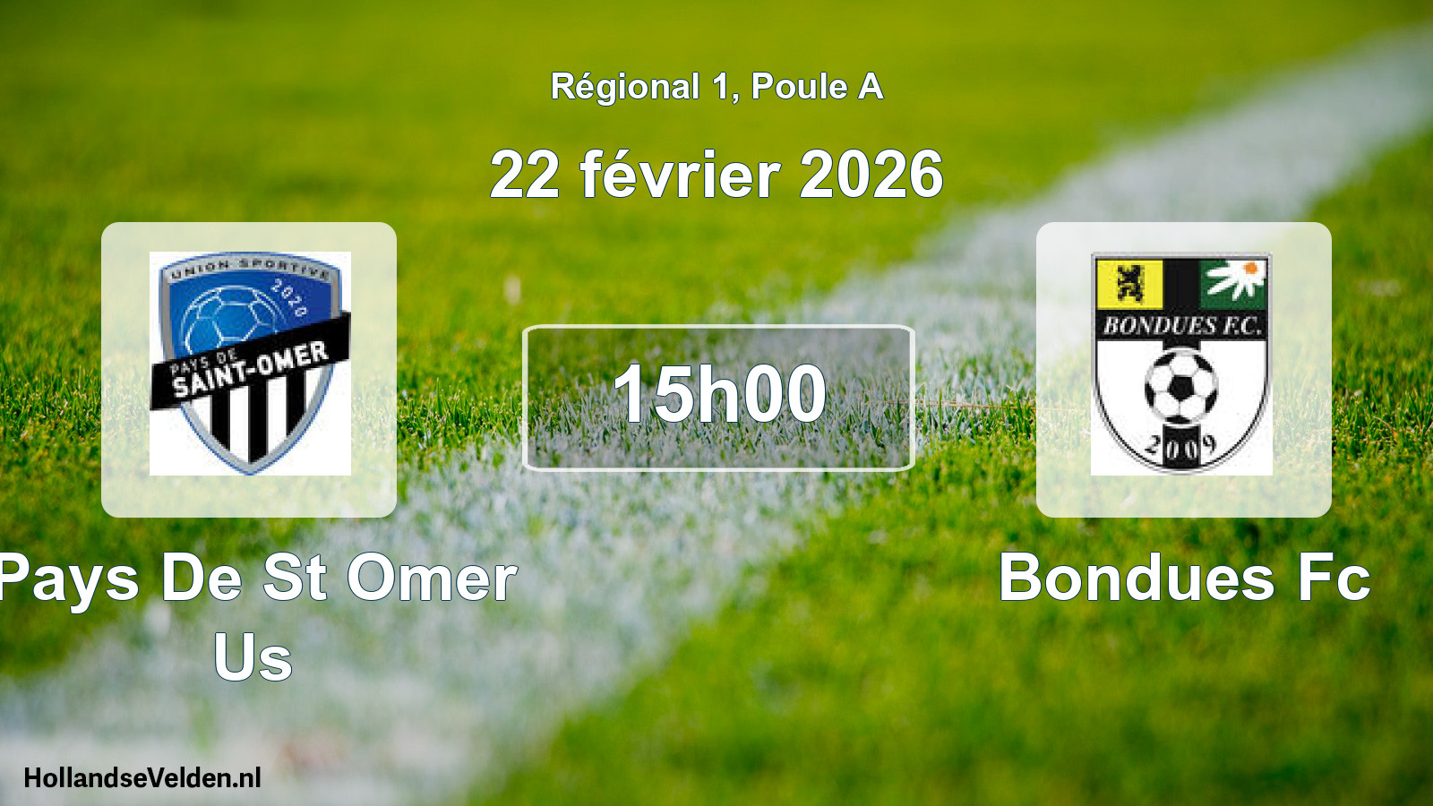 Scheduled Match: Pays De St Omer Us - Bondues Fc (22 February 2026)