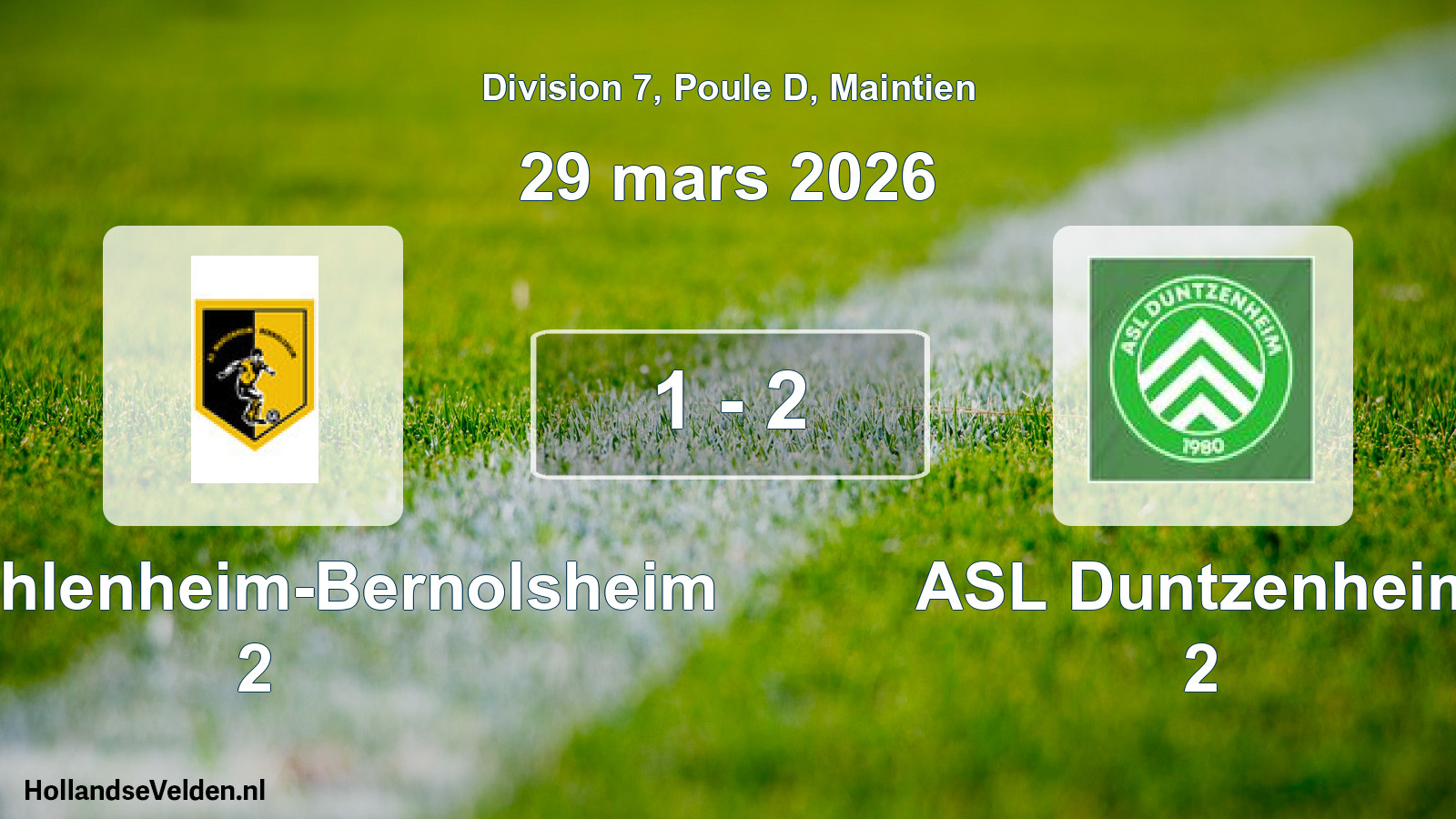 Gespeelde wedstrijd: AS Wahlenheim-Bernolsheim 2 - ASL Duntzenheim 2 1 - 2 (29 maart 2026)