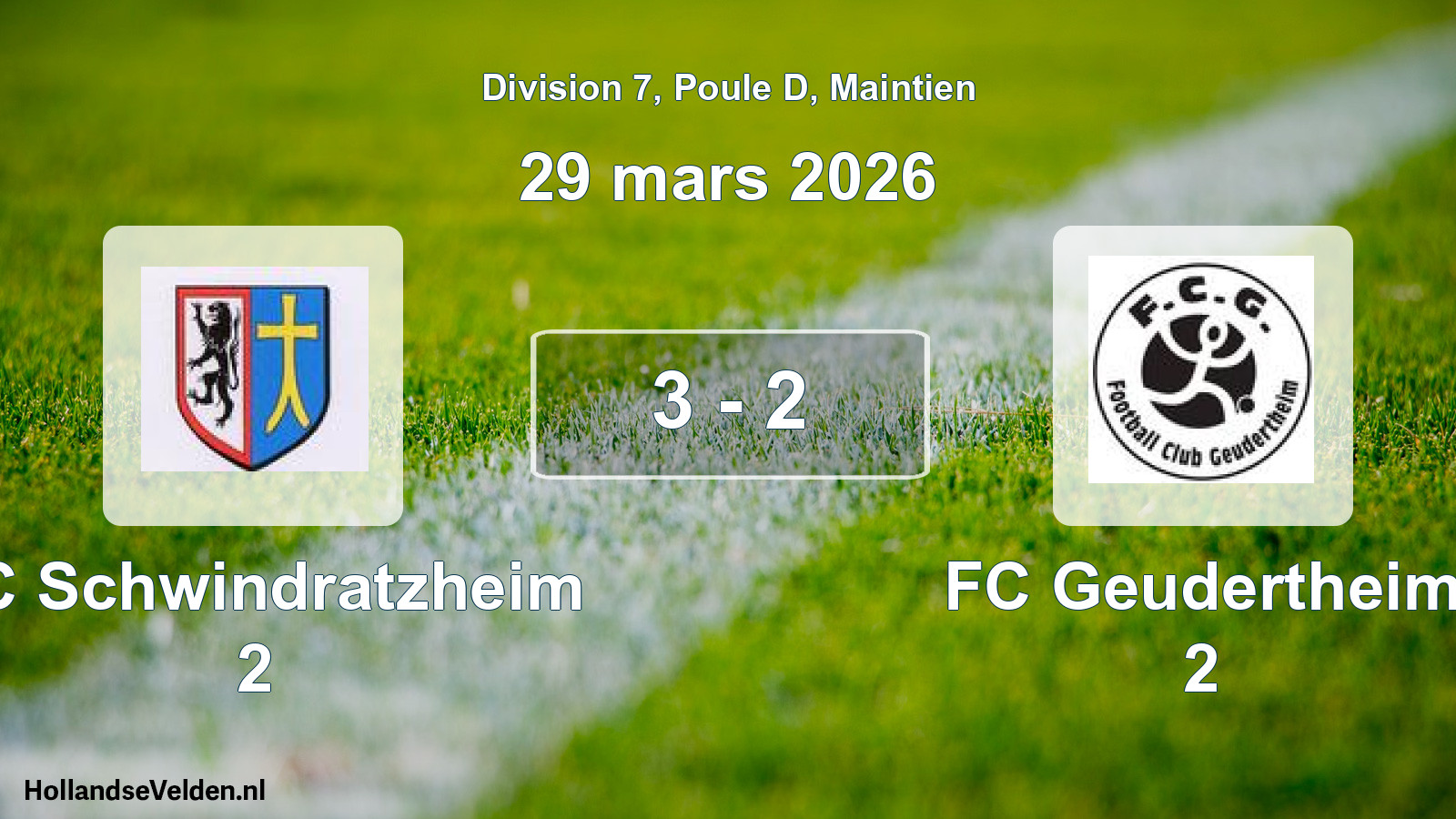 Gespeelde wedstrijd: FC Schwindratzheim 2 - FC Geudertheim 2 3 - 2 (29 maart 2026)