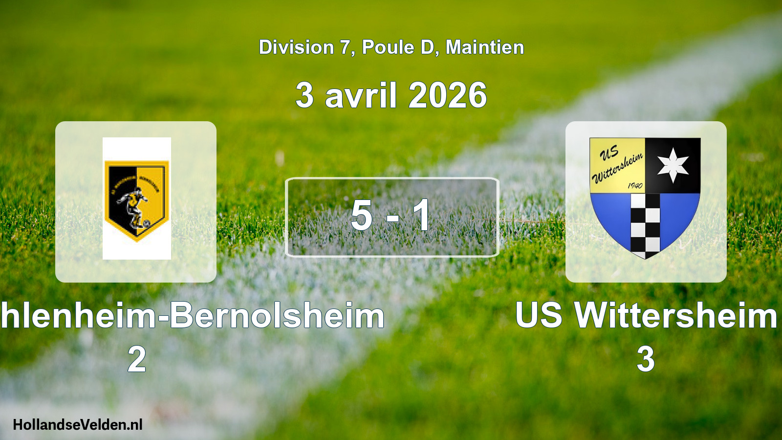 Gespeelde wedstrijd: AS Wahlenheim-Bernolsheim 2 - US Wittersheim 3 5 - 1 (3 april 2026)