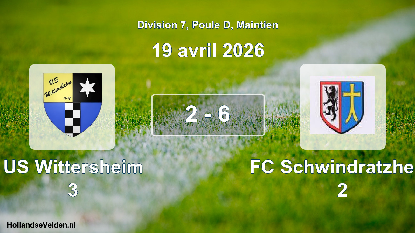 Gespeelde wedstrijd: US Wittersheim 3 - FC Schwindratzheim 2 2 - 6 (19 april 2026)