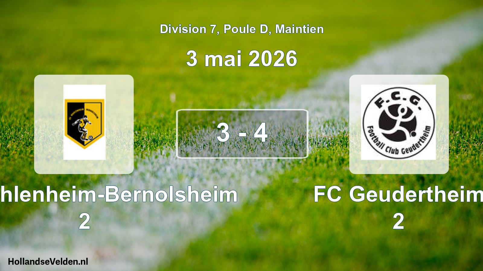 Gespeelde wedstrijd: AS Wahlenheim-Bernolsheim 2 - FC Geudertheim 2 3 - 4 (3 mei 2026)