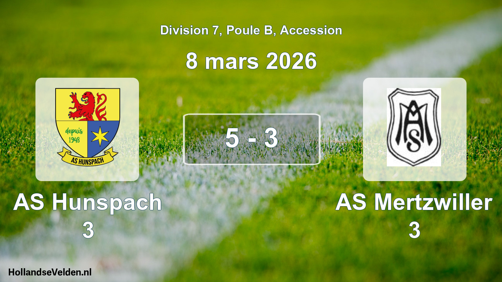 Gespeelde wedstrijd: AS Hunspach 3 - AS Mertzwiller 3 5 - 3 (8 maart 2026)