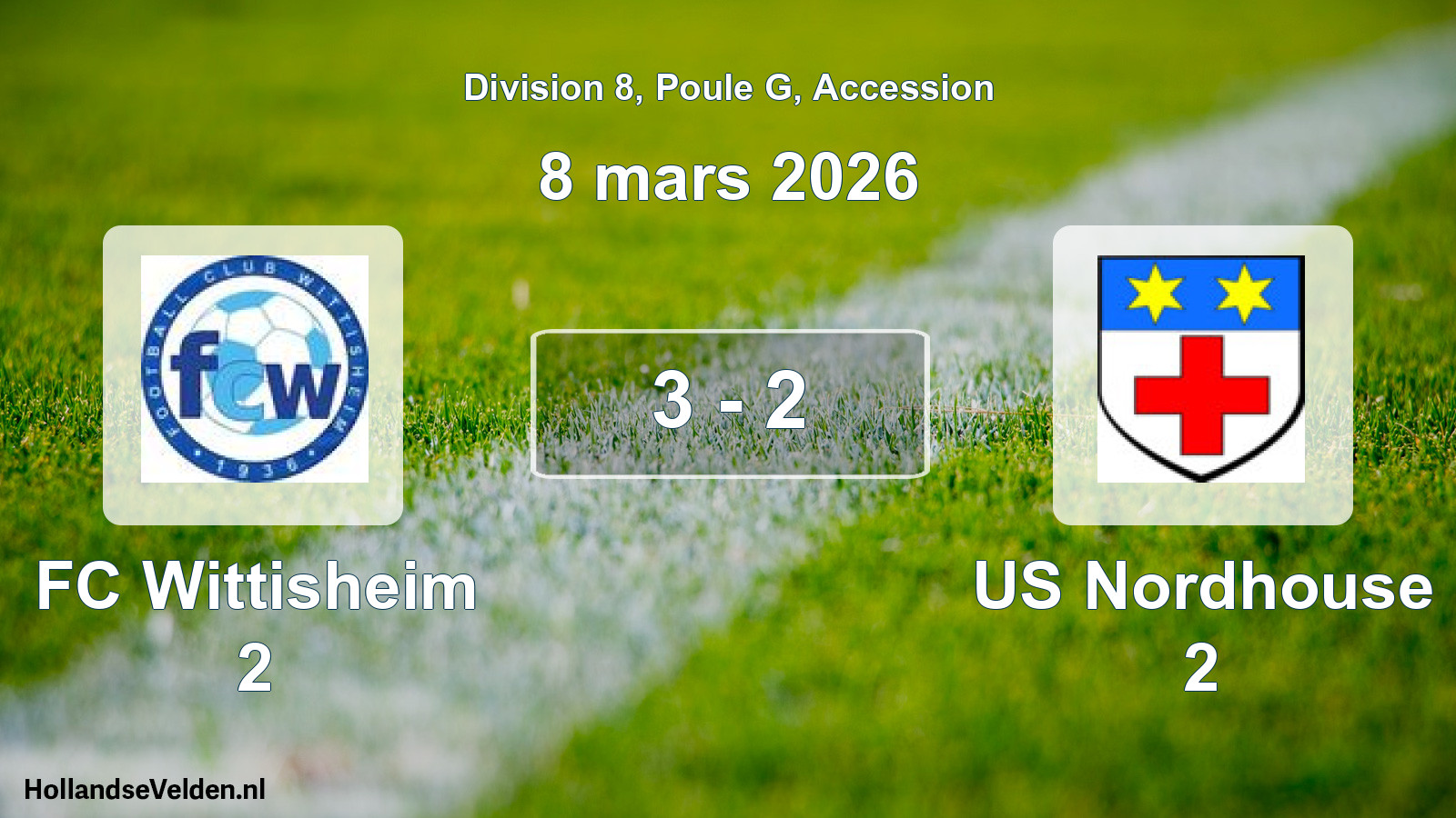 Gespeelde wedstrijd: FC Wittisheim 2 - US Nordhouse 2 3 - 2 (8 maart 2026)
