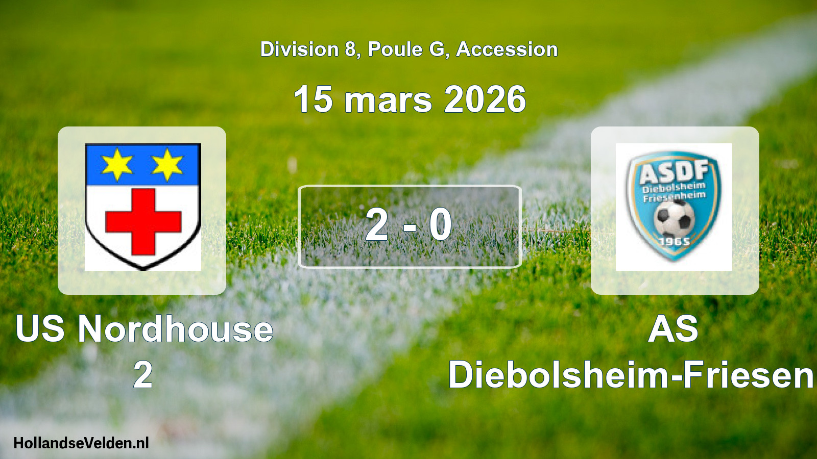 Gespeelde wedstrijd: US Nordhouse 2 - AS Diebolsheim-Friesenheim 2 - 0 (15 maart 2026)