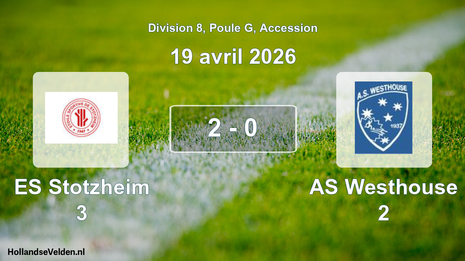 Gespeelde wedstrijd: ES Stotzheim 3 - AS Westhouse 2 2 - 0 (19 april 2026)