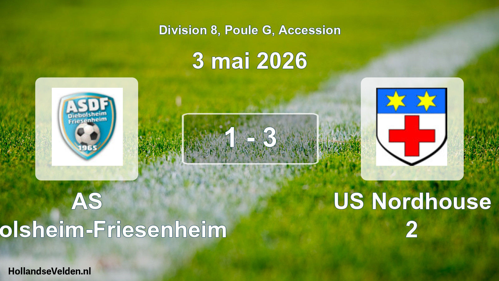 Gespeelde wedstrijd: AS Diebolsheim-Friesenheim - US Nordhouse 2 1 - 3 (3 mei 2026)