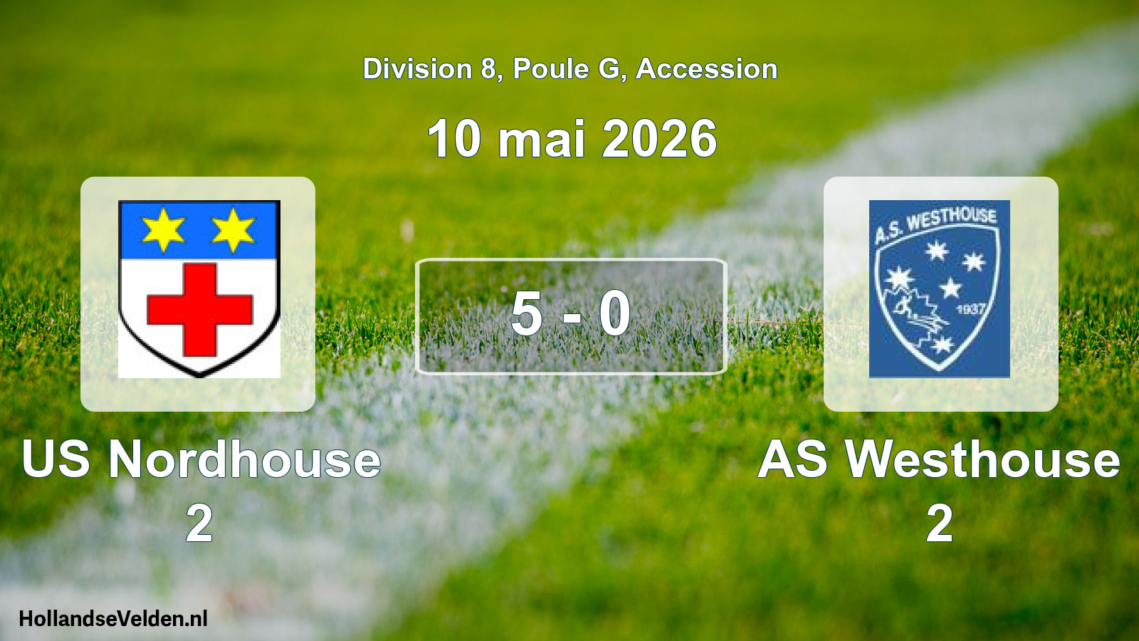 Gespeelde wedstrijd: US Nordhouse 2 - AS Westhouse 2 5 - 0 (10 mei 2026)