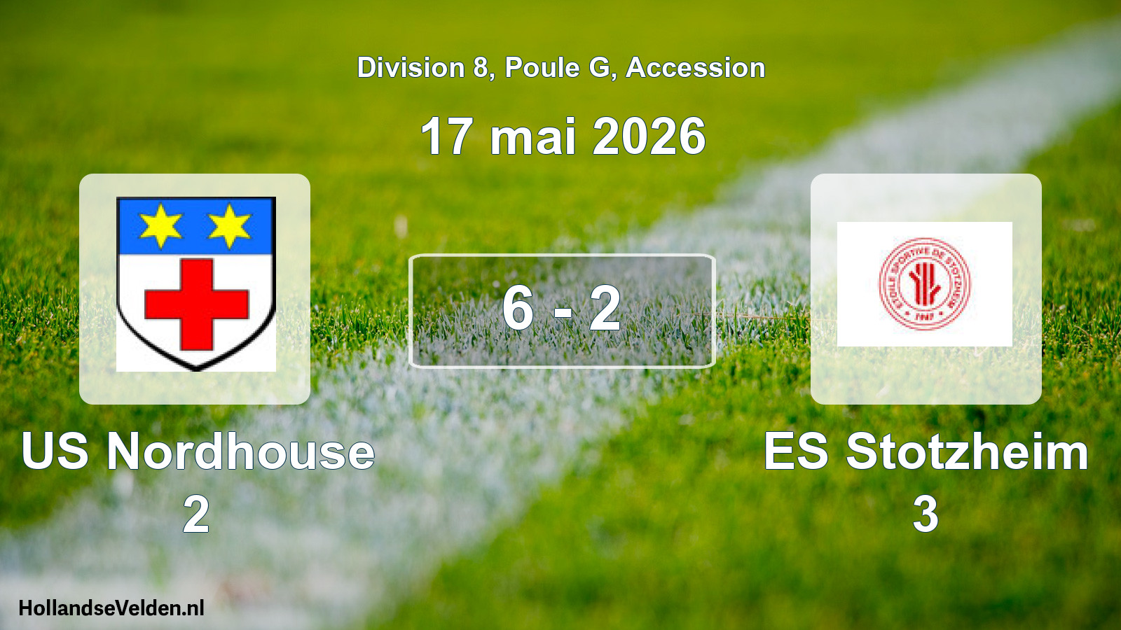 Gespeelde wedstrijd: US Nordhouse 2 - ES Stotzheim 3 6 - 2 (17 mei 2026)