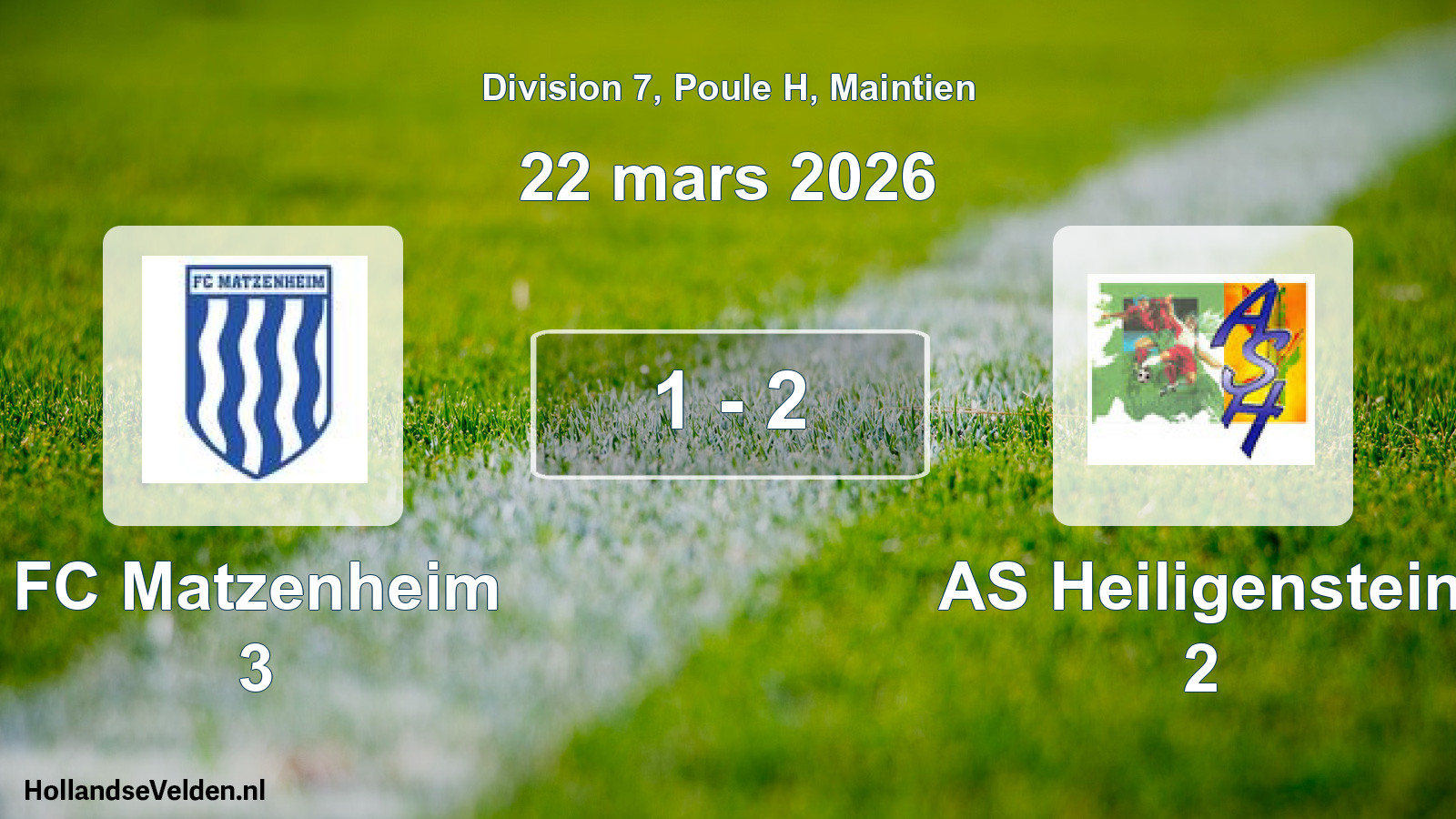 Gespeelde wedstrijd: FC Matzenheim 3 - AS Heiligenstein 2 1 - 2 (22 maart 2026)