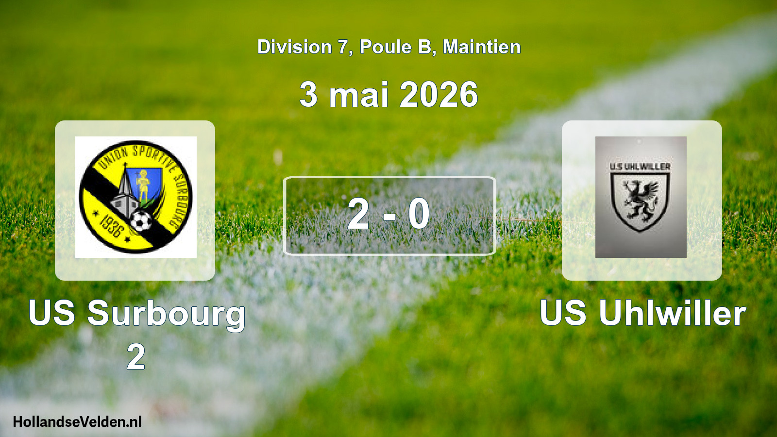 Gespeelde wedstrijd: US Surbourg 2 - US Uhlwiller 2 - 0 (3 mei 2026)