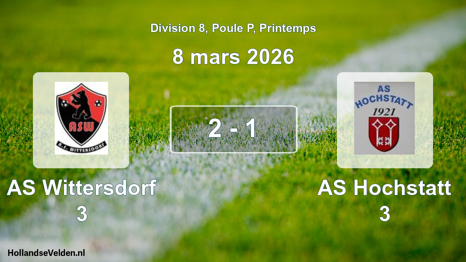 Gespeelde wedstrijd: AS Wittersdorf 3 - AS Hochstatt 3 2 - 1 (8 maart 2026)