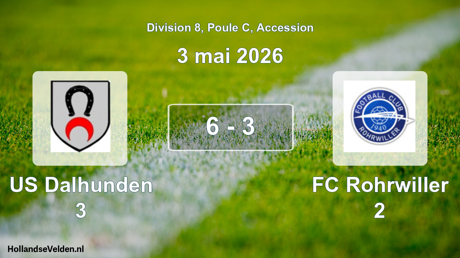 Gespeelde wedstrijd: US Dalhunden 3 - FC Rohrwiller 2 6 - 3 (3 mei 2026)