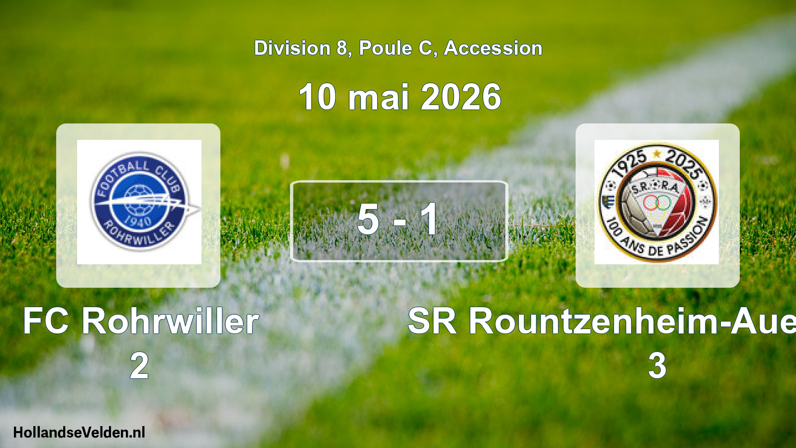 Gespeelde wedstrijd: FC Rohrwiller 2 - SR Rountzenheim-Auenheim 3 5 - 1 (10 mei 2026)