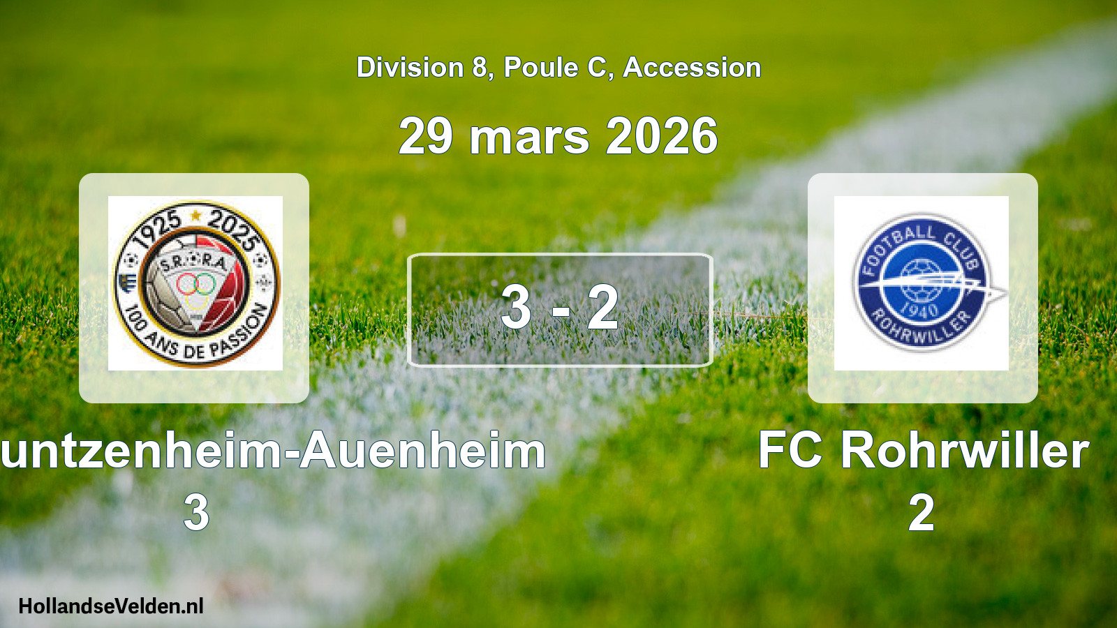 Gespeelde wedstrijd: SR Rountzenheim-Auenheim 3 - FC Rohrwiller 2 3 - 2 (29 maart 2026)