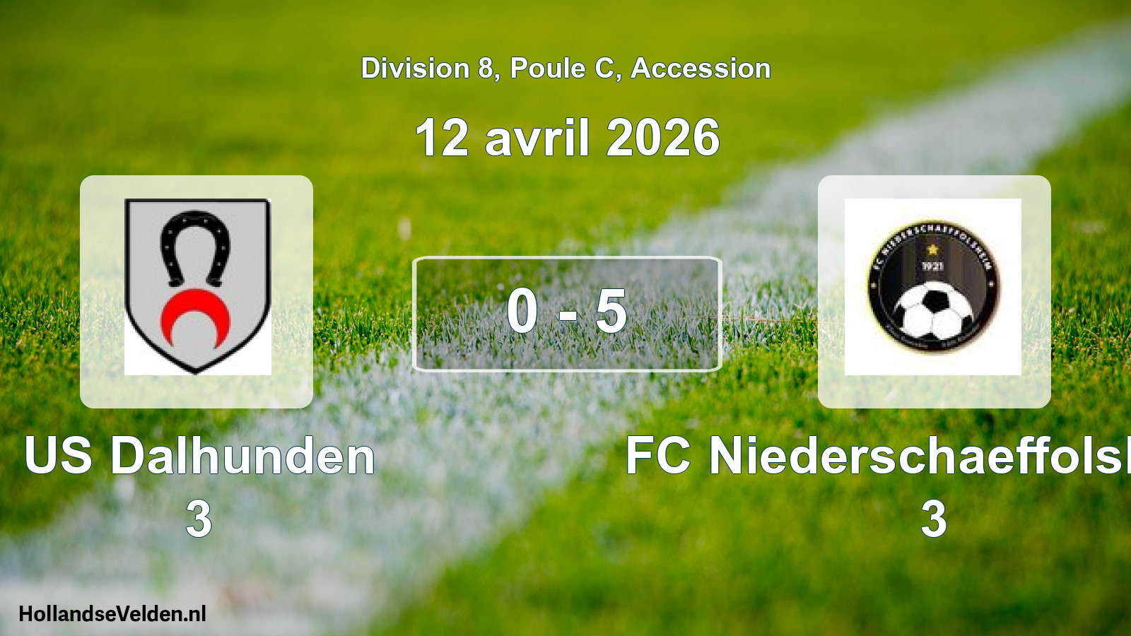 Gespeelde wedstrijd: US Dalhunden 3 - FC Niederschaeffolsheim 3 0 - 5 (12 april 2026)