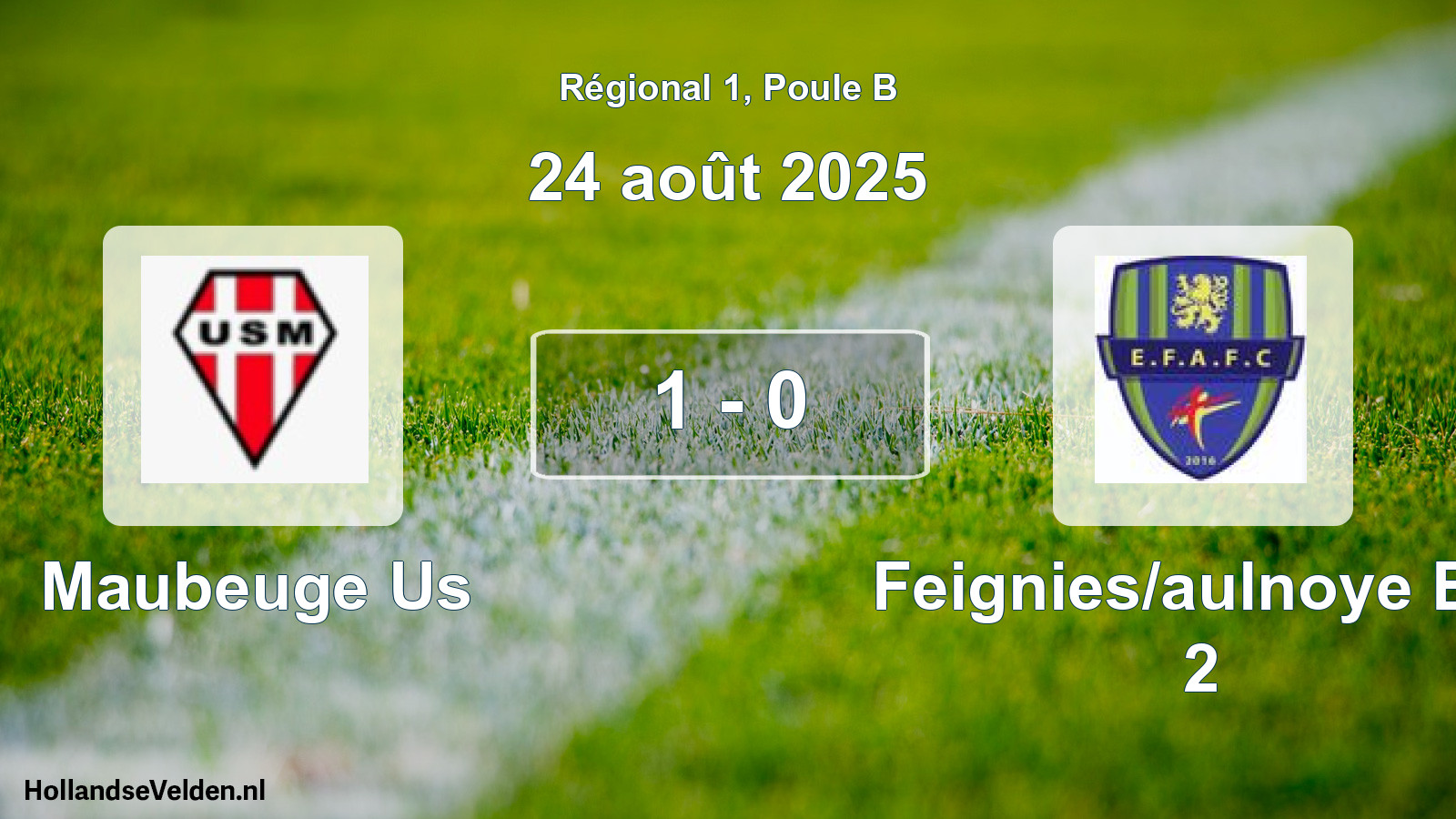 Total number of matches played: Maubeuge Us - Feignies/aulnoye Efc 2 1 - 0 (24 August 2025)