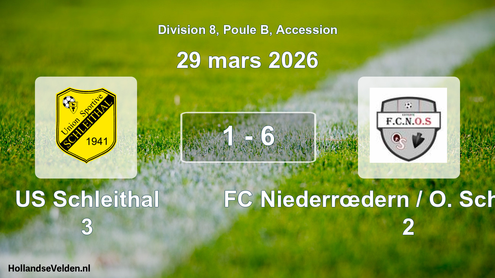 Gespeelde wedstrijd: US Schleithal 3 - FC Niederrœdern / O. Schaffhouse 2 1 - 6 (29 maart 2026)