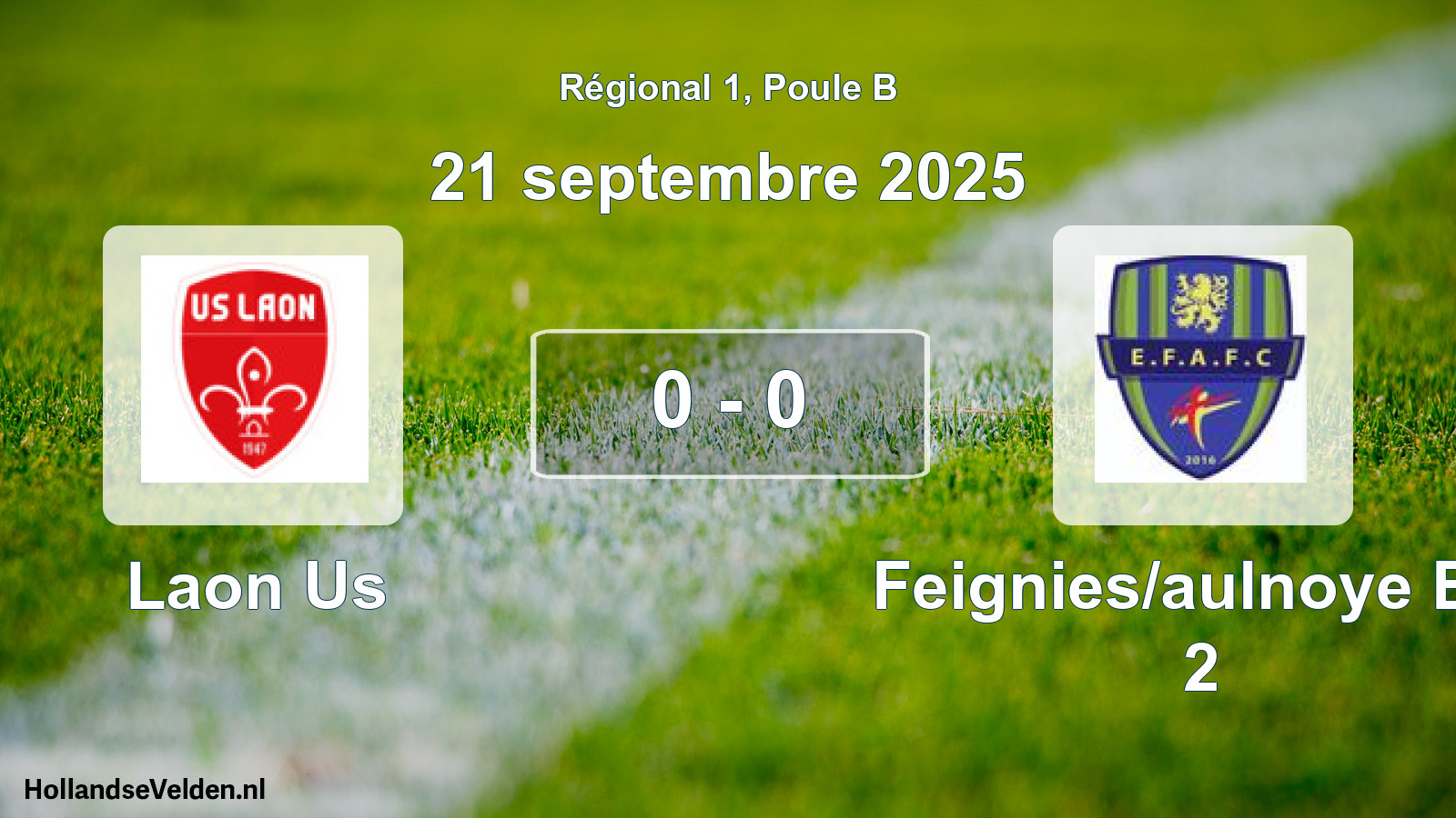 Gespeelde wedstrijd: Laon Us - Feignies/aulnoye Efc 2 0 - 0 (21 septembre 2025)