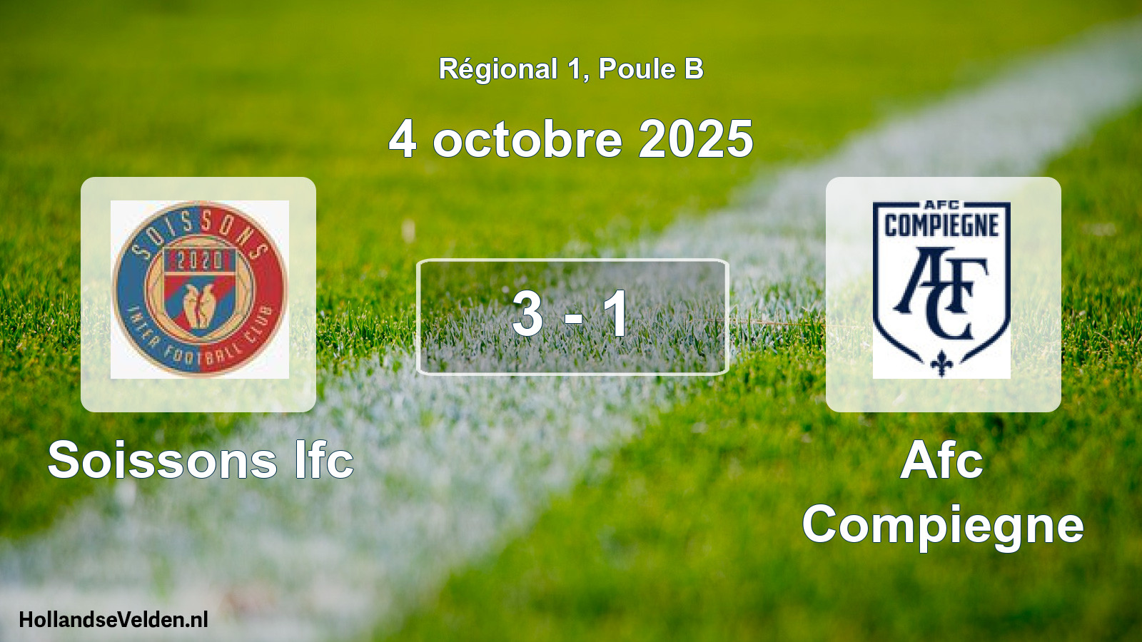 Gespeelde wedstrijd: Soissons Ifc - Afc Compiegne 3 - 1 (4 octobre 2025)