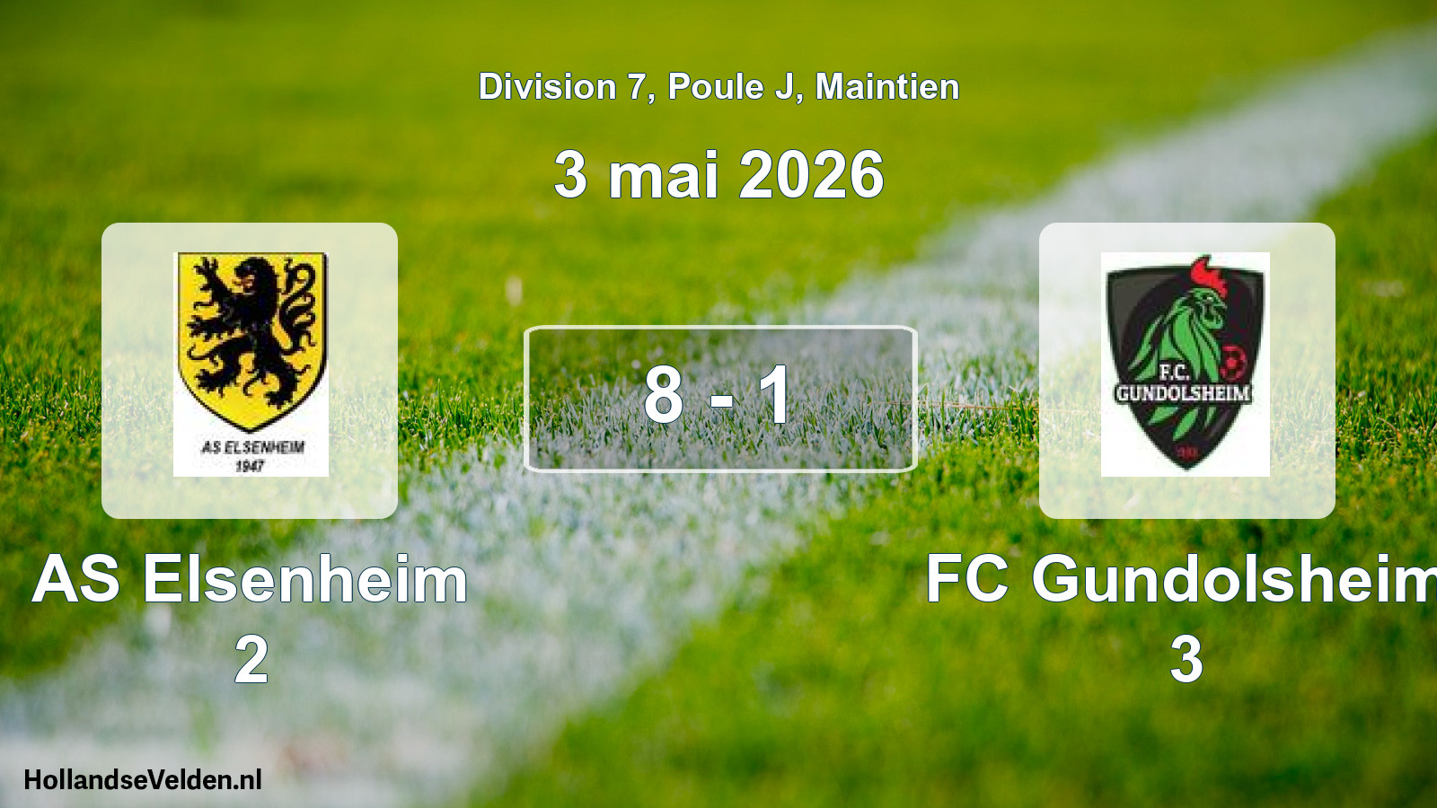 Gespeelde wedstrijd: AS Elsenheim 2 - FC Gundolsheim 3 8 - 1 (3 mei 2026)