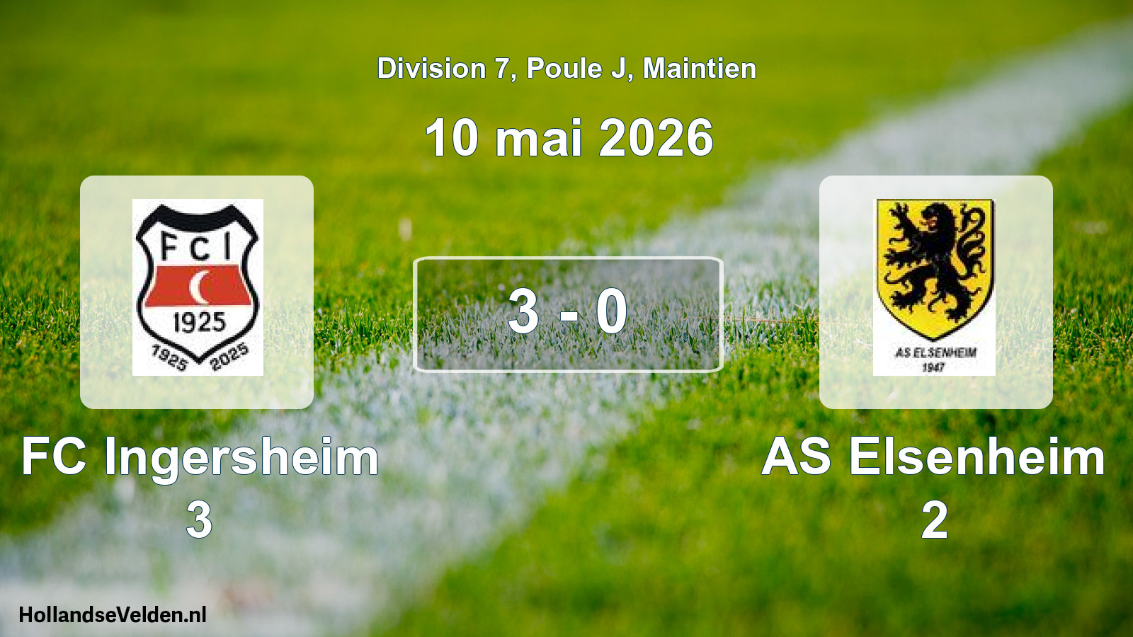 Gespeelde wedstrijd: FC Ingersheim 3 - AS Elsenheim 2 3 - 0 (10 mei 2026)