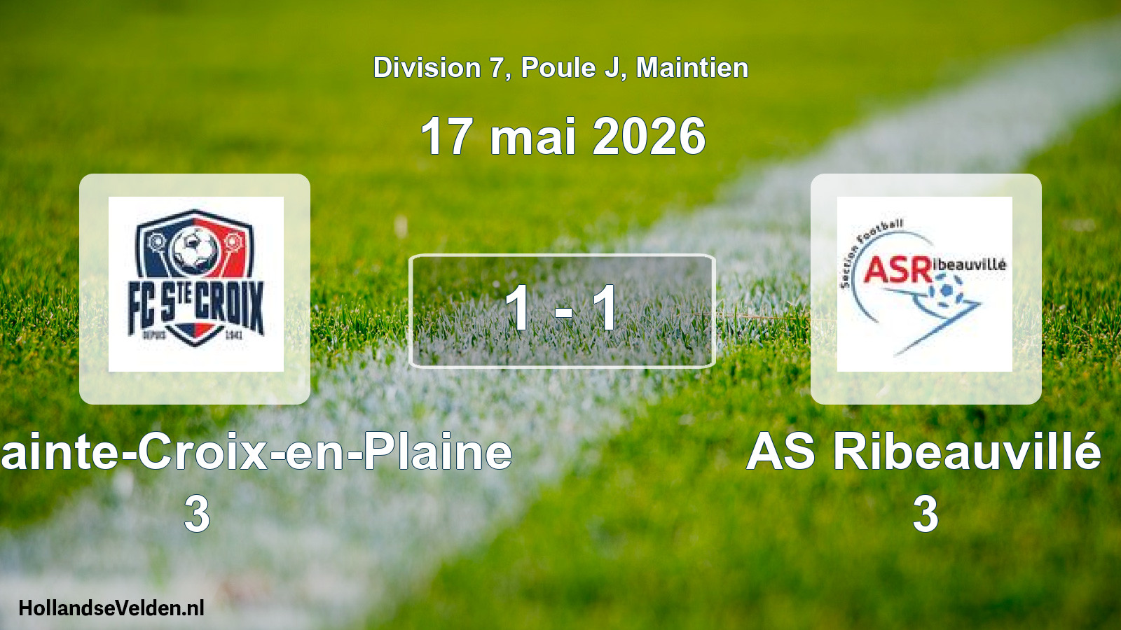 Gespeelde wedstrijd: FC Sainte-Croix-en-Plaine 3 - AS Ribeauvillé 3 1 - 1 (17 mei 2026)