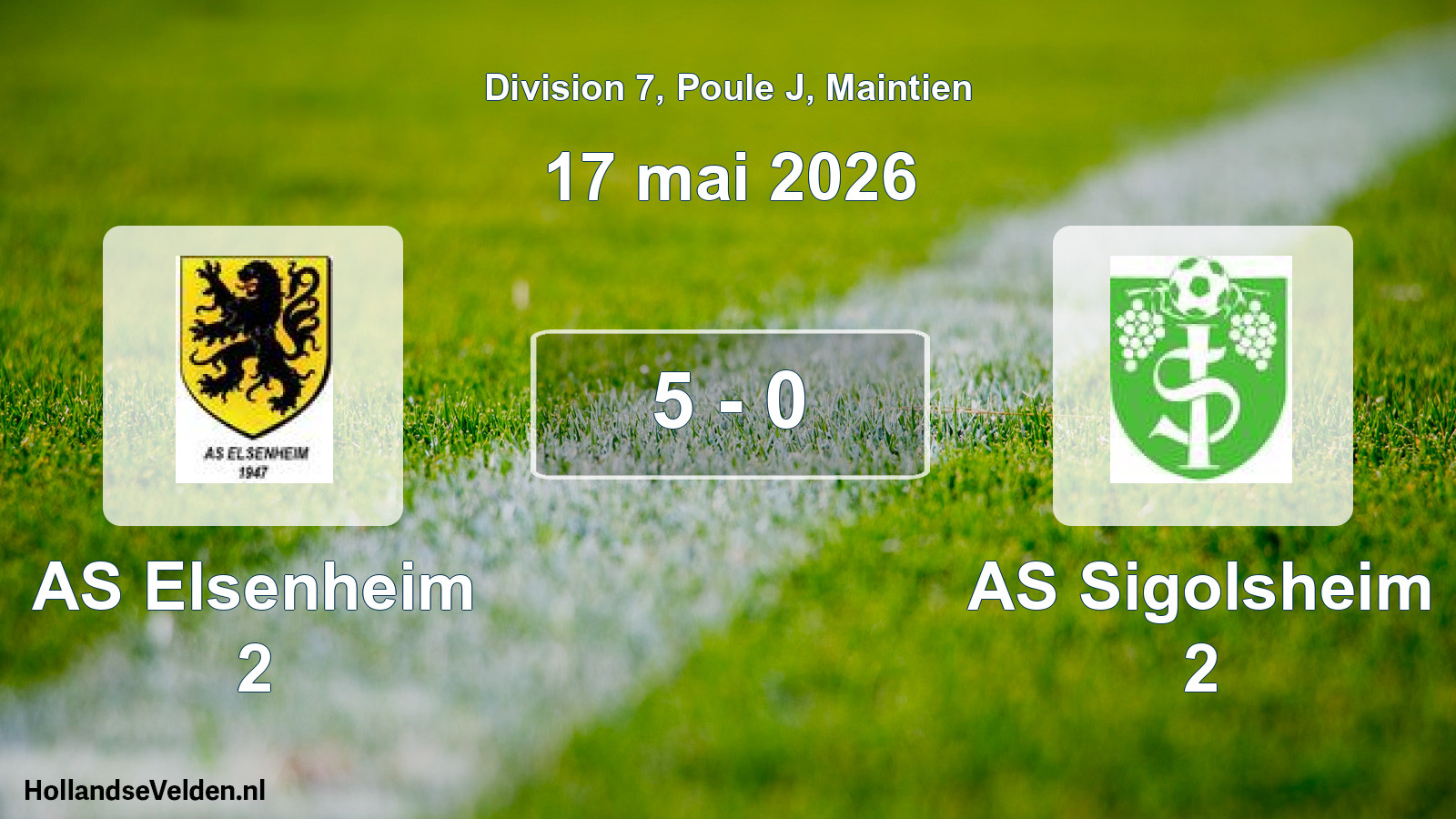 Gespeelde wedstrijd: AS Elsenheim 2 - AS Sigolsheim 2 5 - 0 (17 mei 2026)