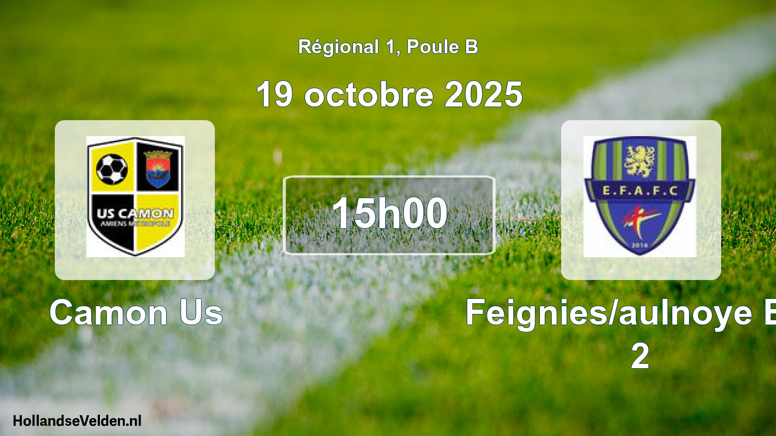 Geplande wedstrijd: Camon Us - Feignies/aulnoye Efc 2 (19 octobre 2025)
