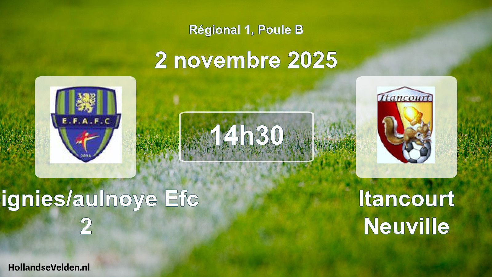 Scheduled Match: Feignies/aulnoye Efc 2 - Itancourt Neuville (2 November 2025)