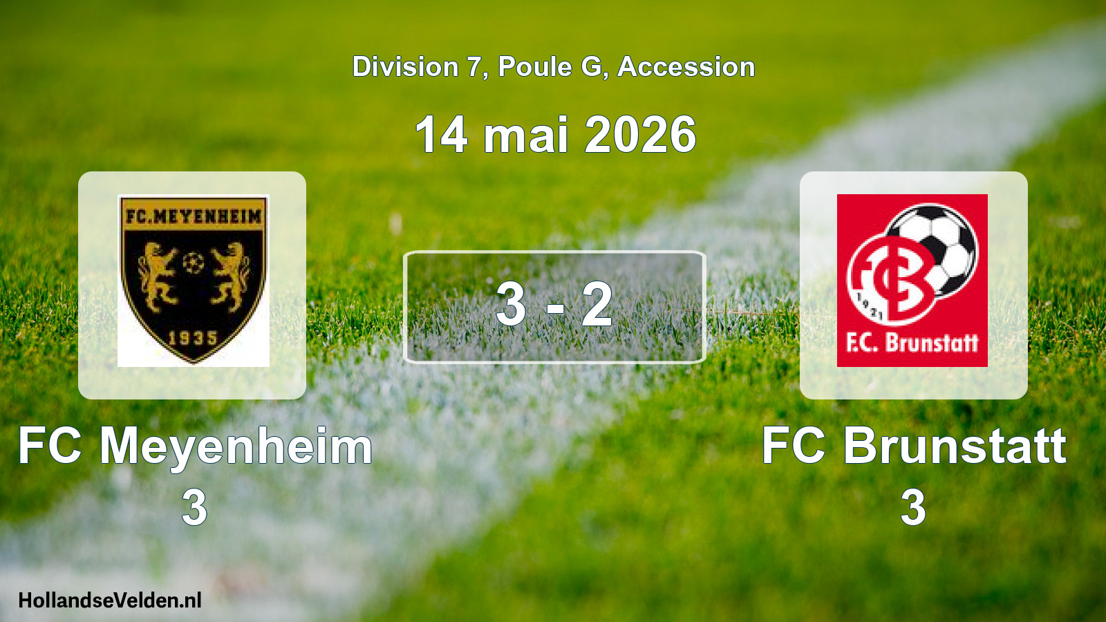 Gespeelde wedstrijd: FC Meyenheim 3 - FC Brunstatt 3 3 - 2 (14 mei 2026)