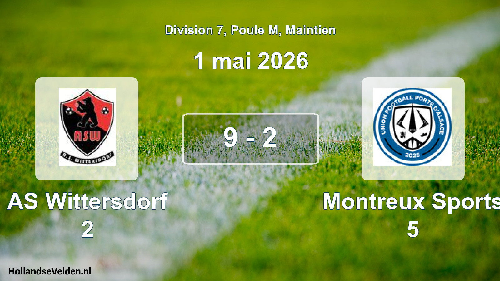 Gespeelde wedstrijd: AS Wittersdorf 2 - Montreux Sports 5 9 - 2 (1 mei 2026)