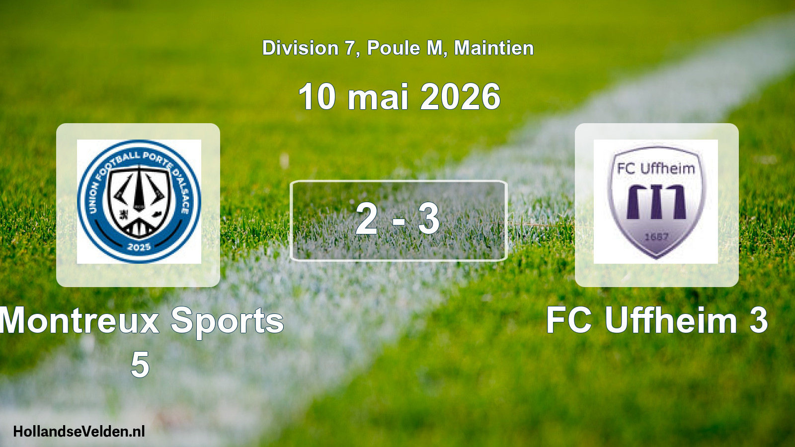 Gespeelde wedstrijd: Montreux Sports 5 - FC Uffheim 3 2 - 3 (10 mei 2026)