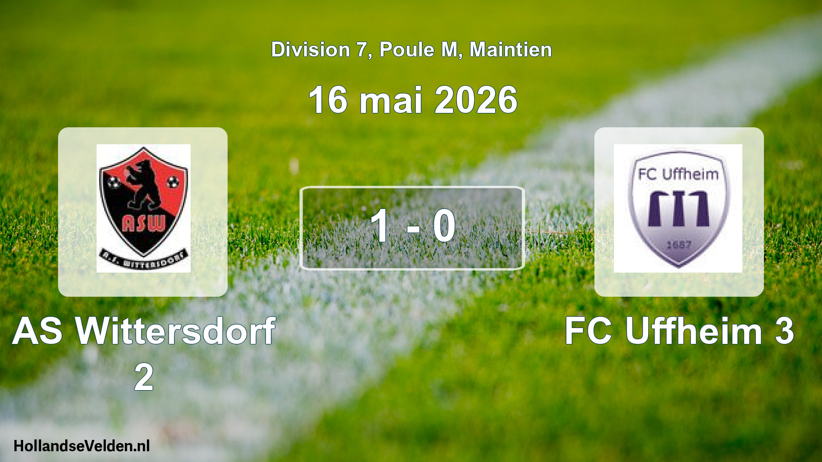 Gespeelde wedstrijd: AS Wittersdorf 2 - FC Uffheim 3 1 - 0 (16 mei 2026)