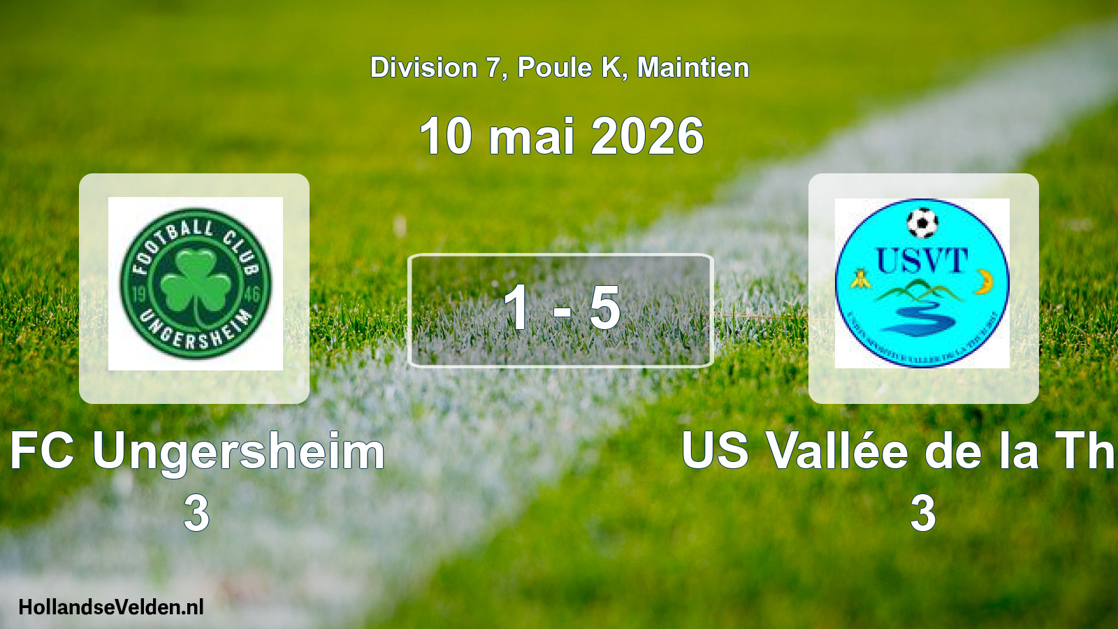Gespeelde wedstrijd: FC Ungersheim 3 - US Vallée de la Thur 3 1 - 5 (10 mei 2026)