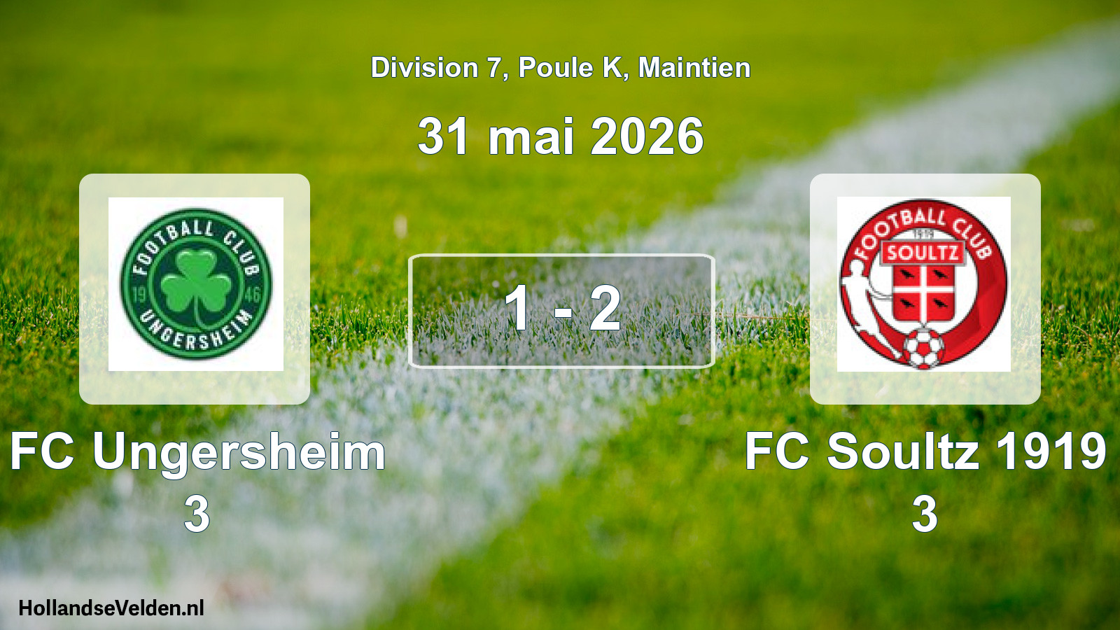 Gespeelde wedstrijd: FC Ungersheim 3 - FC Soultz 1919 3 1 - 2 (31 mei 2026)