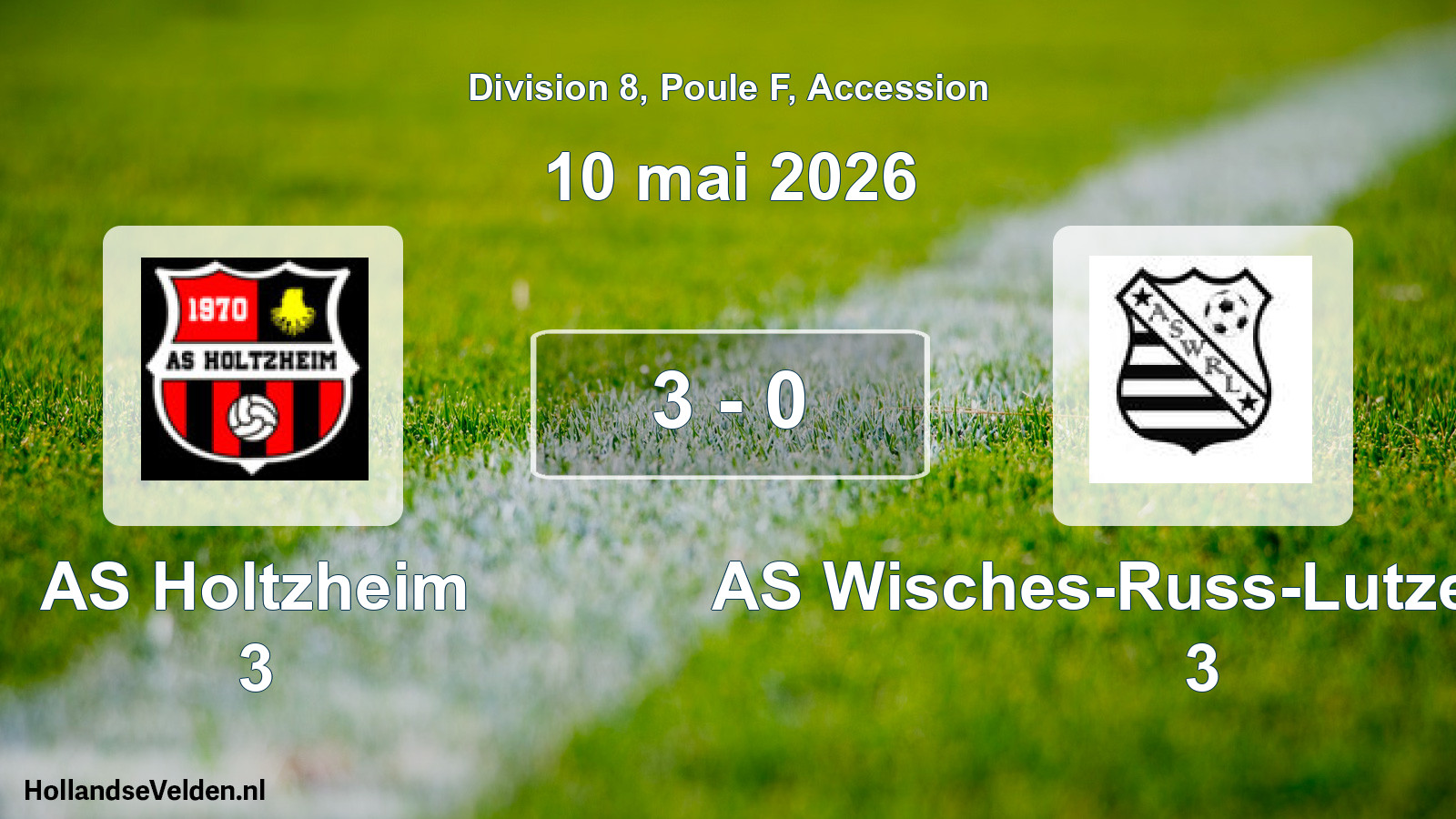 Gespeelde wedstrijd: AS Holtzheim 3 - AS Wisches-Russ-Lutzelhouse 3 3 - 0 (10 mei 2026)