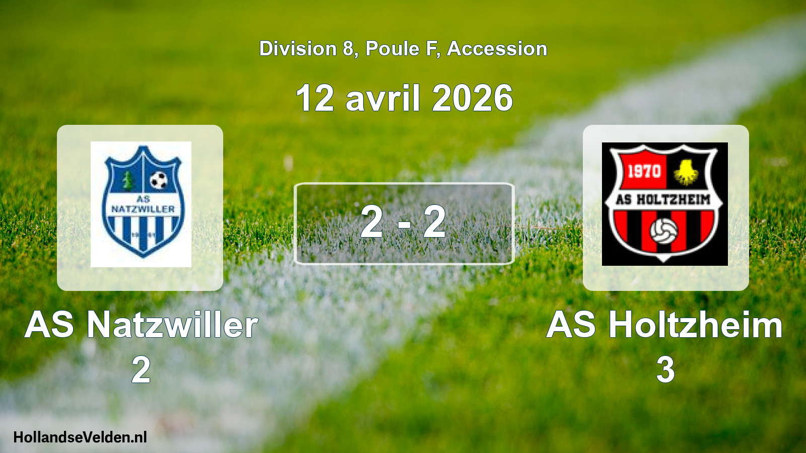 Gespeelde wedstrijd: AS Natzwiller 2 - AS Holtzheim 3 2 - 2 (12 april 2026)