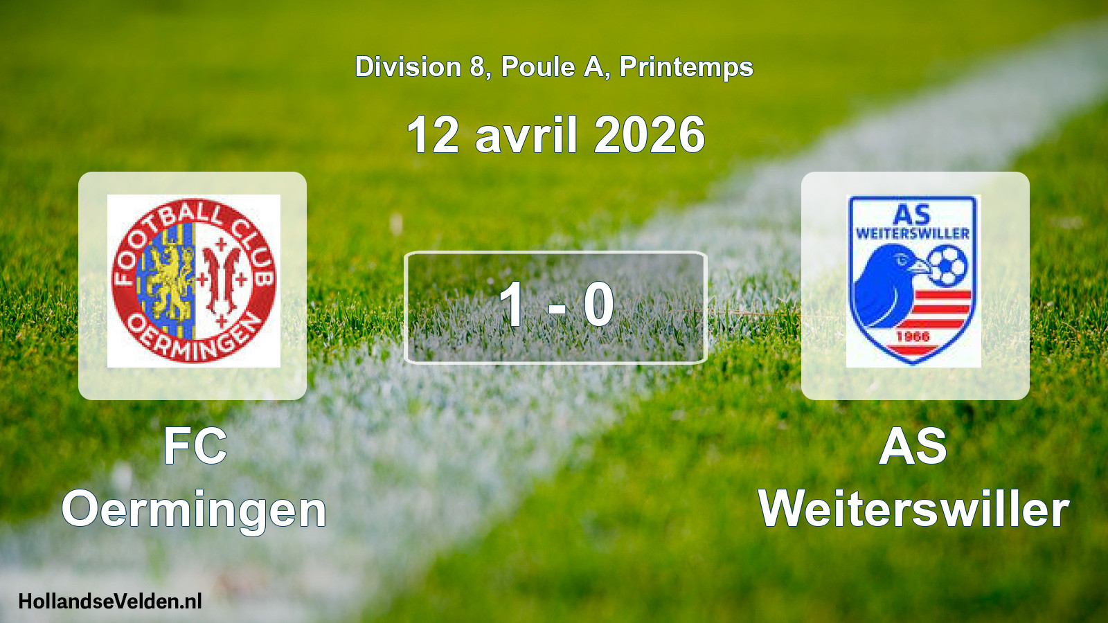 Gespeelde wedstrijd: FC Oermingen - AS Weiterswiller 1 - 0 (12 april 2026)